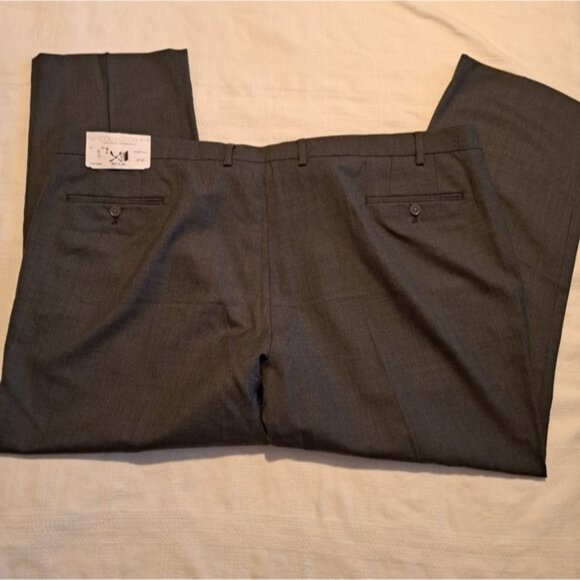 Michael Strahan men's size 48 x 29 gray flat front dress pants, NWT - Picture 3 of 7